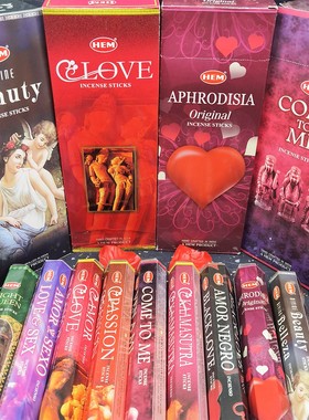 HEM熏香印度进口手工爱情LOVE香薰线香舒缓振奋精神净化空气家用
