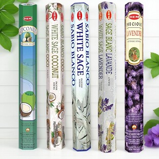 HEM印度进口熏香鼠尾草椰子薰衣草手工线香净化空气线香