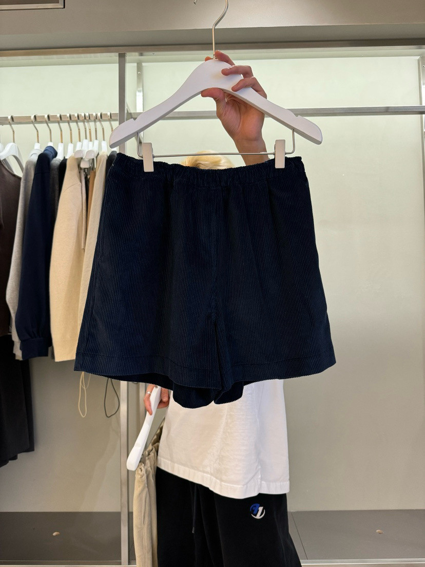 直邮包邮fave韩国东大门代购24秋新女装纯色松紧腰灯芯绒短裤9月