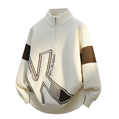 毛衣男款冬季新款半高领拉链保暖