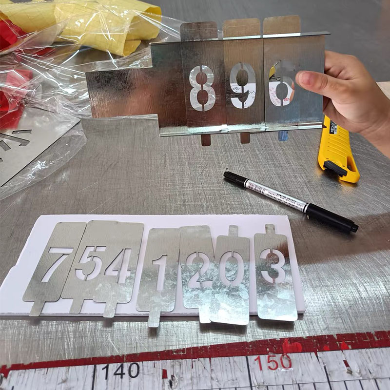 镂空喷漆模板数字门牌自由活动可变字母编号码卡槽分纤箱漏空字