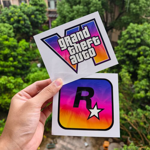GTA6蒙面双煞6 R星PS5游戏 手机电脑汽车油箱盖装饰贴 防水车贴