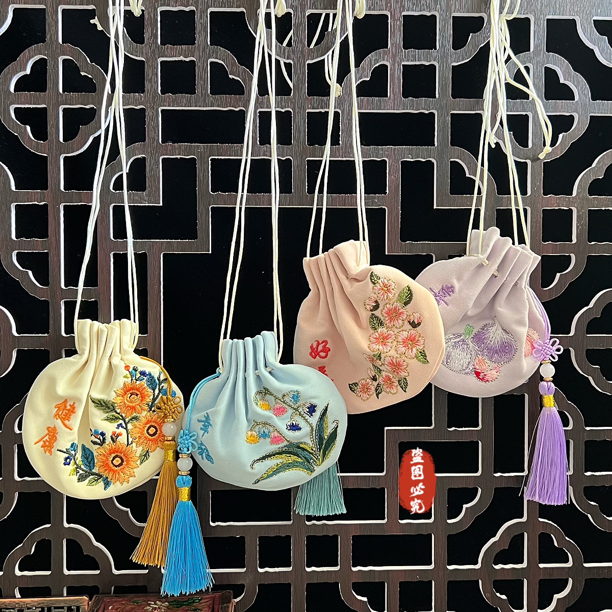 中国风刺绣香囊空袋随身汉服腰佩吉祥安神香包车挂件荷包袋伴手礼