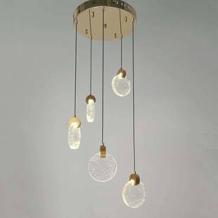 创意网红吧台水晶吊灯现代楼梯转角吊灯客厅卧室床头衣帽间餐厅