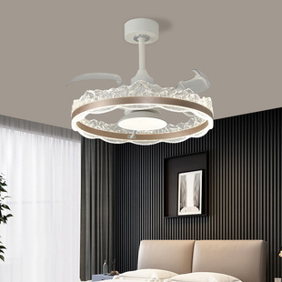 新款 冰山现代简约房间风扇灯护眼轻奢高级感餐厅卧室风扇吊扇灯