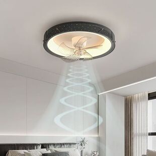 新款 风扇灯卧室吸顶灯奶油现代简约全光谱护眼节能360摇头智能灯
