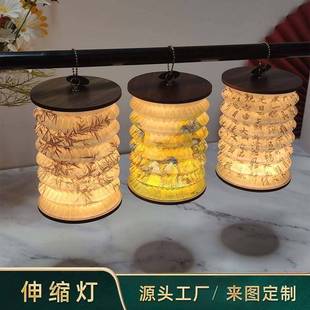 创意礼品书灯 宵花灯折叠小夜灯新年礼物 中秋节LED手提灯笼春节元