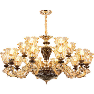 欧式 吊灯轻奢卧室餐厅水晶陶瓷吊灯 客厅吊灯现代简约大气家用法式