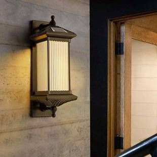 太阳能壁灯中式 复古室外灯户外壁灯豪华别墅门口灯阳台灯景观灯