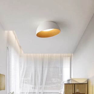 北欧风卧室灯创意斜口吸顶灯现代极简个性 木纹餐厅书房阳台玄关灯