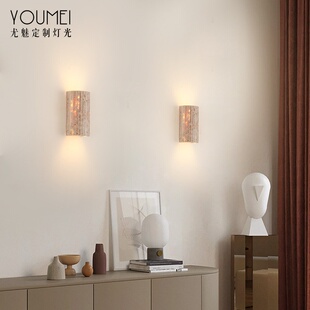 条纹黄洞石户外壁灯防水楼梯庭院门口复古室外阳台浴室别墅氛围灯