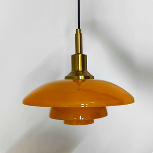 pH3玻璃吊灯粉色奶油风中古餐厅公寓北欧书房吧台卧室床头吊灯具