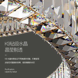 楼梯灯长吊灯客厅灯轻奢现代中空挑高挑空水晶灯别墅复式 楼大吊灯