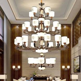 中式 楼别墅大厅楼梯灯防尘罩 创意复古客厅灯中国风餐厅卧室灯复式