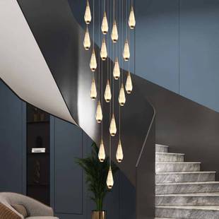 吊灯吊灯lo 吊灯复式 吊灯楼梯吊灯别墅复式 楼大2024空中楼挑长新款