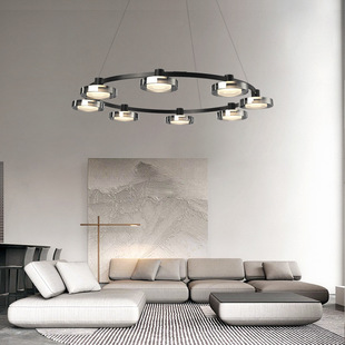 电商供货意式 现代客厅吊灯简约创意玻璃北欧LED别墅卧室主灯 极简