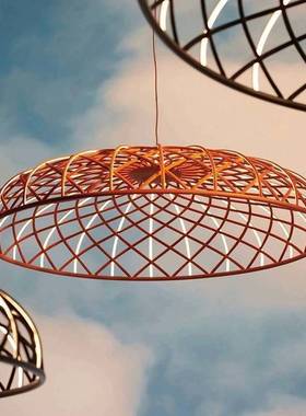 意大利设计师SKynest吊灯 现代简约餐厅灯创意编织网艺术Flos吊灯