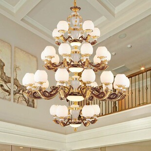 复式 别墅客厅灯跃层楼中楼中空大厅酒店三层五层灯具 楼大吊灯欧式