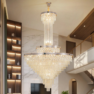 复式 楼梯家居吊灯长轻奢别墅挑空客厅大现代简约大气灯具跨境