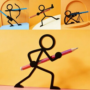 火柴人战士笔筒3D打印铅笔支架趣味摆件惊喜礼物潮玩手办模型