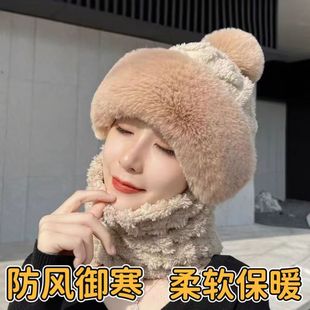 Winnie 護(hù)耳保暖冷帽可愛(ài)毛球針織帽 毛線帽子女秋冬季 Lee2024新款