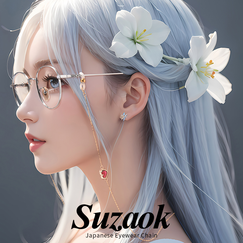 日本眼镜链女挂脖14金洛丽塔爱心眼睛链子挂绳时尚潮墨镜带链条