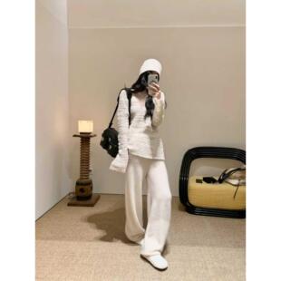 【zui高品质】swaying100%耗牛绒毛绒休闲裤温柔风磨毛阔腿裤女