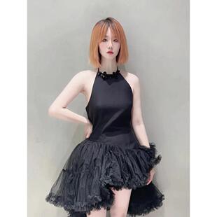 【zui高品质】shushu赵露思同款挂脖连衣裙不规则网纱蓬蓬裙sst