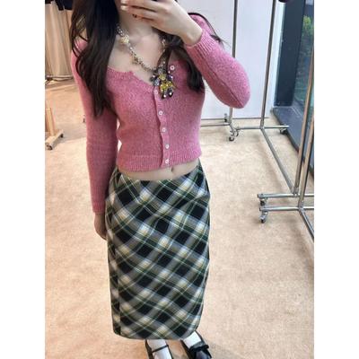 【zui高品质】shushu低圆领针织开衫千金风叠穿甜美气质上衣sst