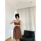 shushu白昼小熊同款 高品质 设计感气质蕾丝拼接连衣裙女sst