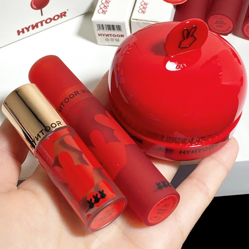 hyntoor黑兔糖葫芦唇蜜焦糖02镜面唇釉03口红女哑光雾面粉感唇泥