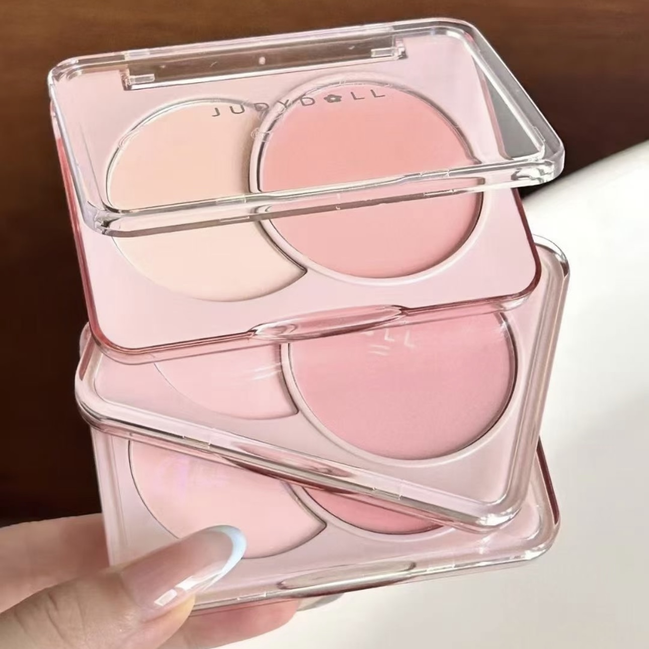 Judydoll橘朵双色腮红盘膏修容哑光高光腮蓝腮紫奶杏粉膨胀色自然