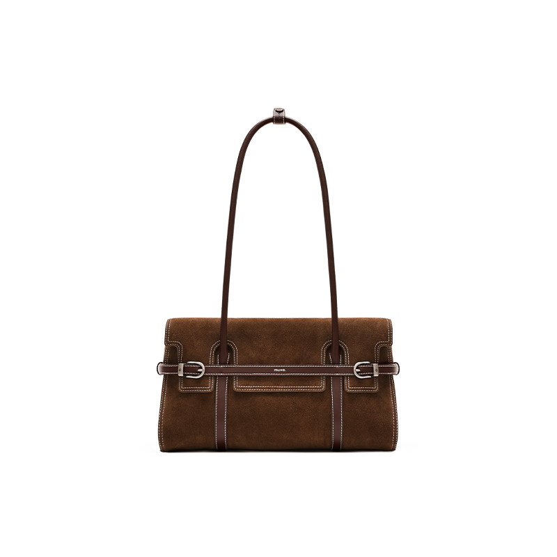 thumbnail for muva. Town Bag British-style underarm loop with cowhide large capacity commuter bag women's shoulder bag 2026 new arrival