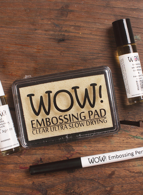 英国WOW!浮雕粉专用粘性透明印台笔刷胶水适用黏着闪粉凸粉