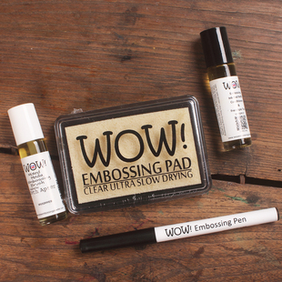 英国WOW 浮雕粉专用粘性透明印台笔刷胶水适用黏着闪粉凸粉