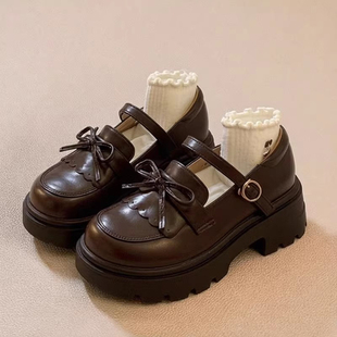女童皮鞋2026春季新款儿童乐福鞋女大童玛丽珍厚底配裙子公主鞋潮