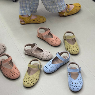 女童凉鞋2025夏季儿童包头洞洞鞋博肯镂空宝宝玛丽珍单鞋中小童鞋