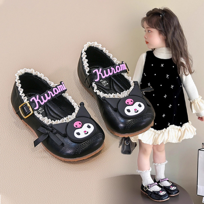 库洛米女童公主鞋2026春季新款儿童小皮鞋鞋宝宝芭蕾风玛丽珍单鞋