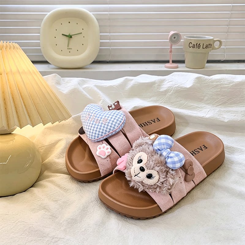 雪莉玫儿童拖鞋2026夏季新款女童勃肯拖鞋小女孩卡通外穿一字拖潮