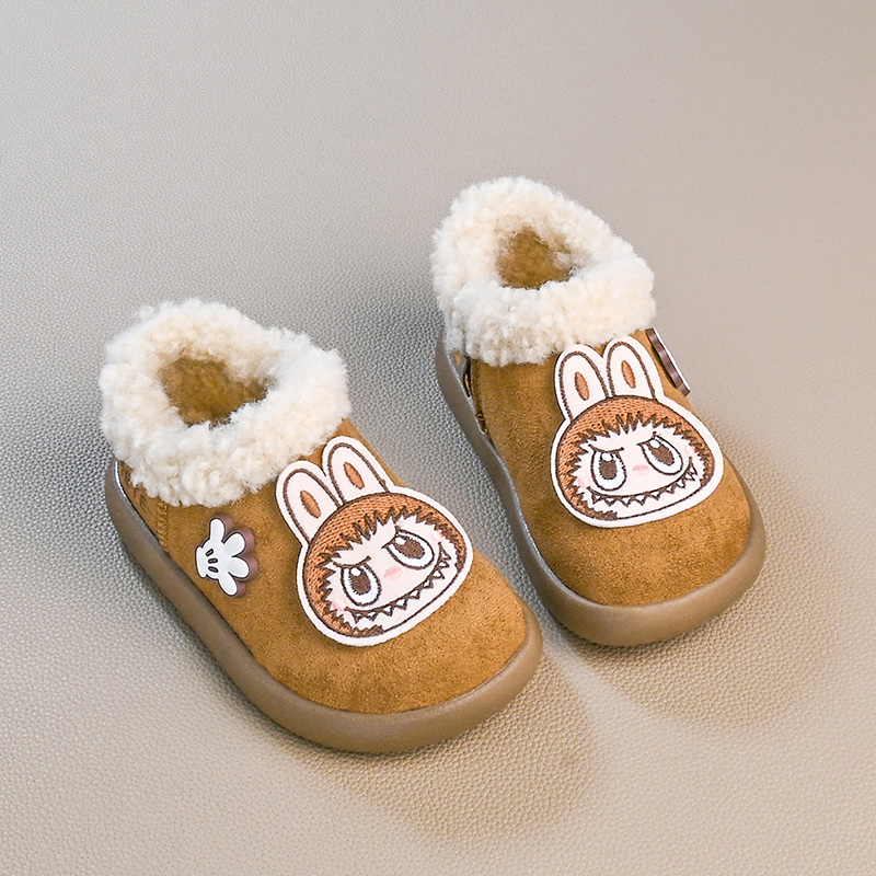 女童冬鞋儿童棉鞋2025冬季新款拉布布鞋加绒加厚勃肯鞋低帮雪地靴