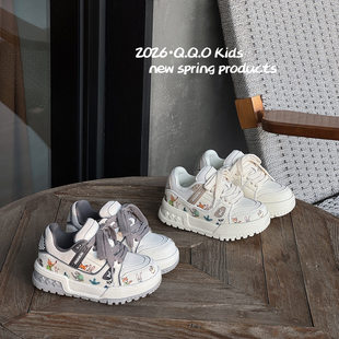 疯狂动物城儿童板鞋2026春季新款男童运动鞋厚底小白鞋女童休闲鞋