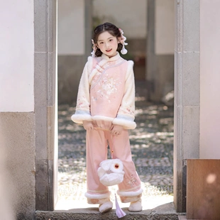 汉服女童秋冬款2025新款儿童国风新中式拜年服冬季唐装汉服