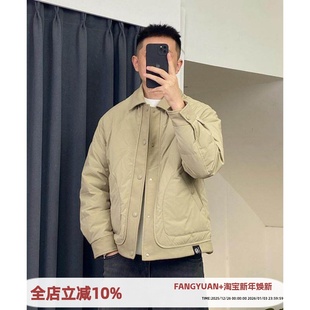 外套秋冬潮流宽松休闲鸭绒保暖上衣韩 假两件短款 轻薄款 羽绒服男士