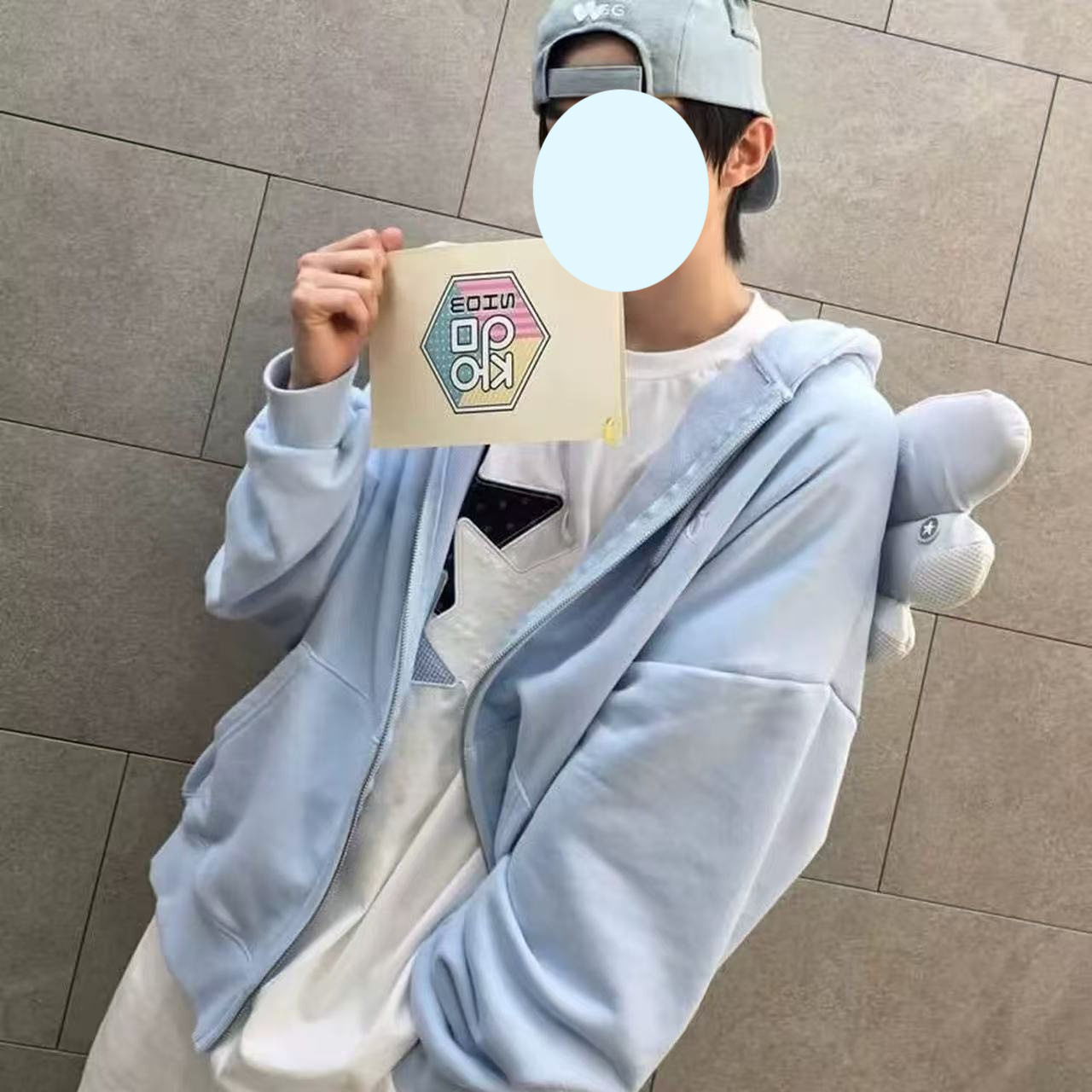 ~~~~~韩国小众 道勋同款 可爱翅膀刺绣logo连帽拉链卫衣上衣