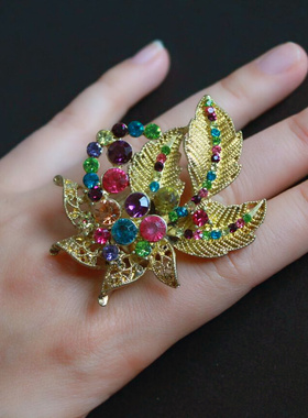 超闪设计师品牌风戒指满100包邮