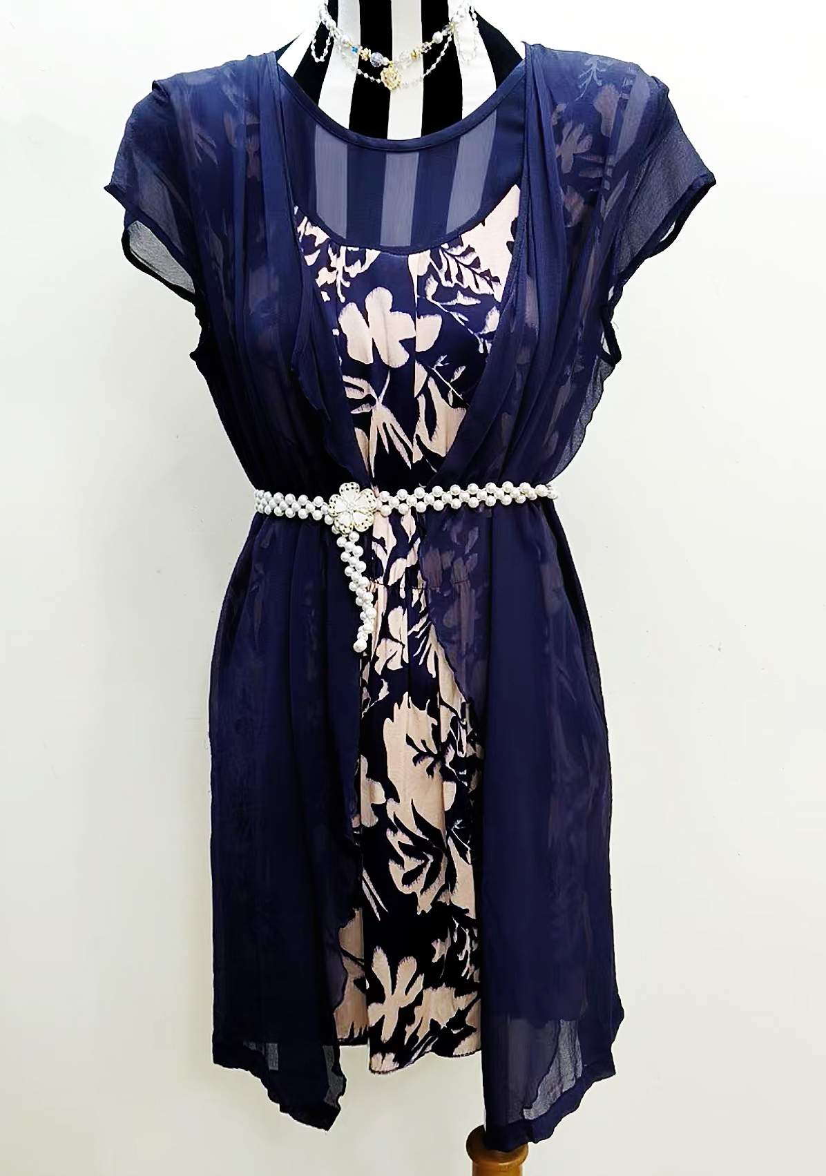 Gowani/乔万尼100%桑蚕丝纯真丝连衣裙专柜正品样衣1折XL码大码