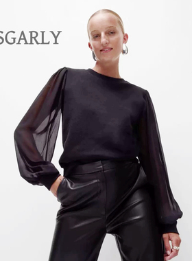 新世纪百货同步1880元全新吊牌羊毛+桑蚕丝+天丝高端黑色低奢针织