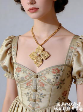 【独立设计师作品】正反立体金属镂空雕花夸张装饰长链孤品毛衣链