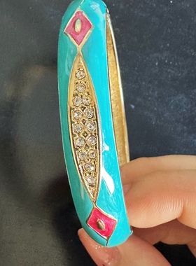 民族风格异域风情拼撞色弹簧开口手镯[设计师孤品独件满百包邮]