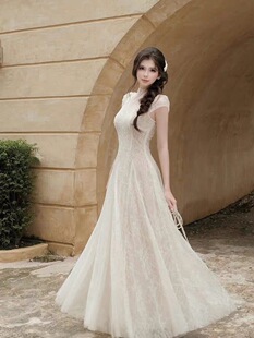 富家千金感穿搭白色蕾丝连衣裙2025温柔高级感网纱收腰a字公主裙